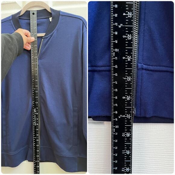 Orchard & Broome Men’s Blue Full Zip Pocket Sweater Bomber Size Medium - Picture 4 of 7